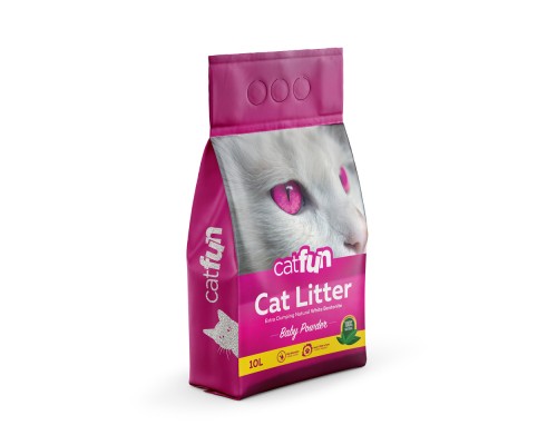 Наповнювач для туалету Catfun бентонітовий з ароматом дитячої присипки 10 л (8683655071490)