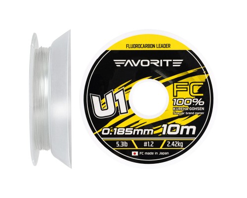 Флюорокарбон Favorite U1 FC 10m 1.2/0.185mm 5.3lb/2.42kg (1693.11.76)