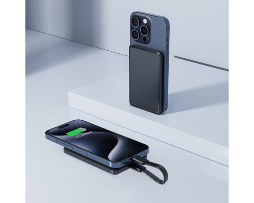 Батарея універсальна Acefast Magnetic Wireless 5000mAh 18W PD, QC/3.0, QI 7.5W, ультра тонкий, M8 Bllack (6974316283386)