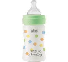 Пляшечка для годування Chicco Perfect Easy силіконова, від 0+ міс. повільний потік 150 мл, (20241.30)