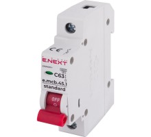 Автоматичний вимикач E.NEXT 1-п e.mcb.stand. 63А C ( 4,5кА) (s002014)