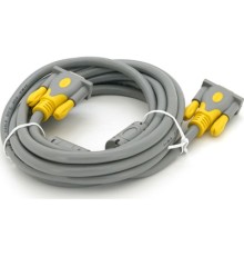 Кабель мультимедійний VGA M to VGA M 3.0m 1080P grey-yellow Merlion (YT-VGA(M)/(M)3+6GR-3m)