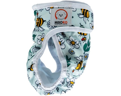 Підгузки для тварин MISOKO&CO багаторазові для собак-сук, з бджолами, XXL 1 шт. світло-блакитні (HAINMSK63946)