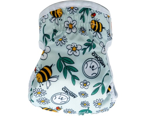 Підгузки для тварин MISOKO&CO багаторазові для собак-сук, з бджолами, XXL 1 шт. світло-блакитні (HAINMSK63946)