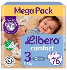Підгузки Libero Comfort Розмір 3 (5-8 кг) 76 шт (7310361157422)