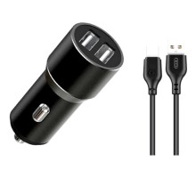 Зарядний пристрій XO 1xUSB + cable USB to USB-C TZ09 black (6920680873500)