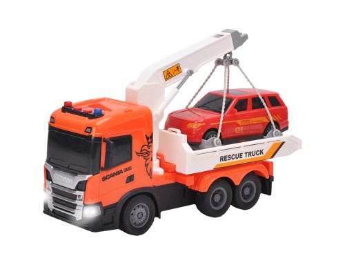 Спецтехніка TechnoDrive серії Big Truck – Евакуатор Scania з машиною (світло, звук) (6408KS)