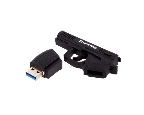 USB флеш накопичувач ColorWay Pistol 64 GB 3.0 Black (CW-USBPL64)