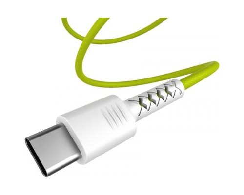 Дата кабель USB 2.0 AM to Type-C 1.0m Soft white/lime Pixus (4897058531169)