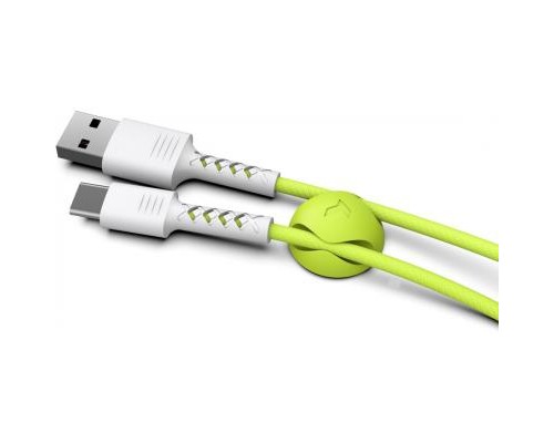 Дата кабель USB 2.0 AM to Type-C 1.0m Soft white/lime Pixus (4897058531169)