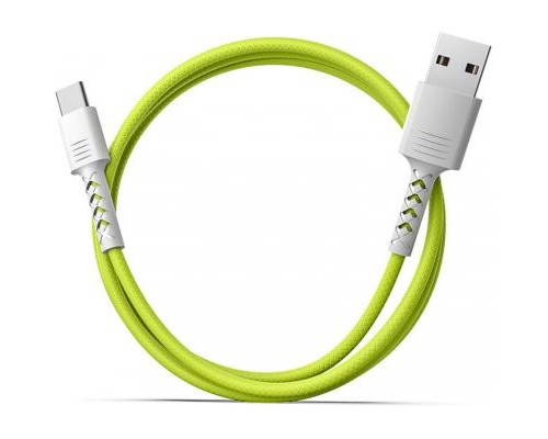 Дата кабель USB 2.0 AM to Type-C 1.0m Soft white/lime Pixus (4897058531169)