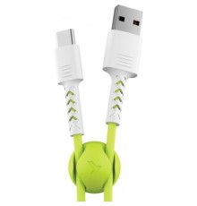 Дата кабель USB 2.0 AM to Type-C 1.0m Soft white/lime Pixus (4897058531169)