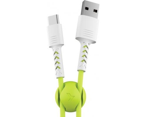 Дата кабель USB 2.0 AM to Type-C 1.0m Soft white/lime Pixus (4897058531169)