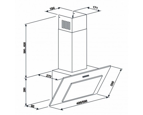 Витяжка кухонна Eleyus VERTICAL 470 50 WH
