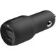 Зарядний пристрій Belkin Car Charger 24W Dual USB-A, USB-A - MicroUSB, 1m, black (CCE002BT1MBK)