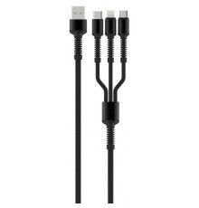 Дата кабель USB 2.0 AM to Lightning + Micro 5P + Type-C 4.0A (20W) ColorWay (CW-CBU3003-GR)