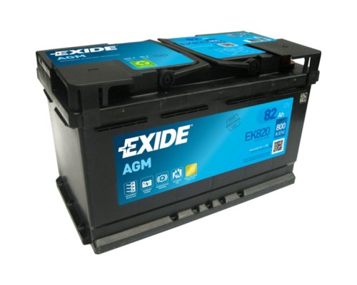 Акумулятор автомобільний EXIDE START-STOP AGM 82Ah Ев (-/+) (800EN) (EK820)