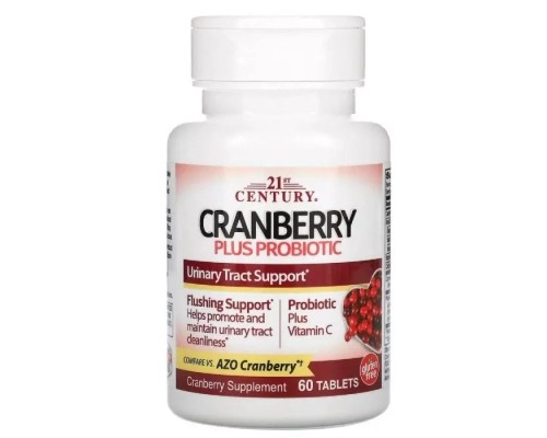 Трави 21st Century Журавлина з пробіотиком, Cranberry Plus Probiotic, 60 таблеток (CEN-27848) Трави 21st Century Журавлина з пробіотиком, Cranberry Plus Probiotic, 60 таблеток (CEN-27848)