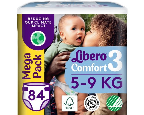 Підгузки Libero Comfort Розмір 3 (5-9 кг) 84 шт (7322541756738)