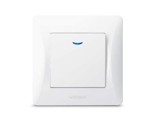 Вимикач Videx BINERA 1кл з підсвічуванням білий (VF-BNSW1L-W)