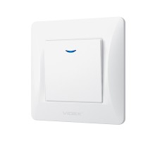 Вимикач Videx BINERA 1кл з підсвічуванням білий (VF-BNSW1L-W)