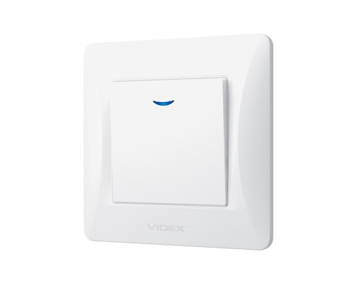 Вимикач Videx BINERA 1кл з підсвічуванням білий (VF-BNSW1L-W)