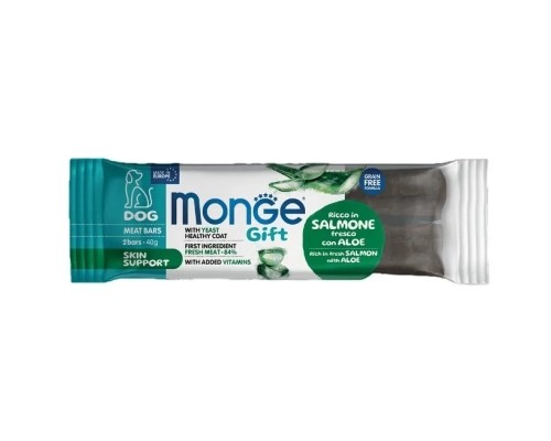 Ласощі для собак Monge Gift Dog Skin support лосось з алое 40 г (8009470085526)