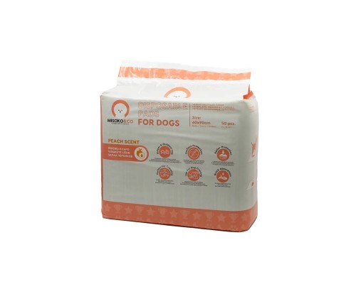Пелюшки для собак MISOKO&CO з ароматом персика 60х90 см 50 шт (SHAMSK63135_50)