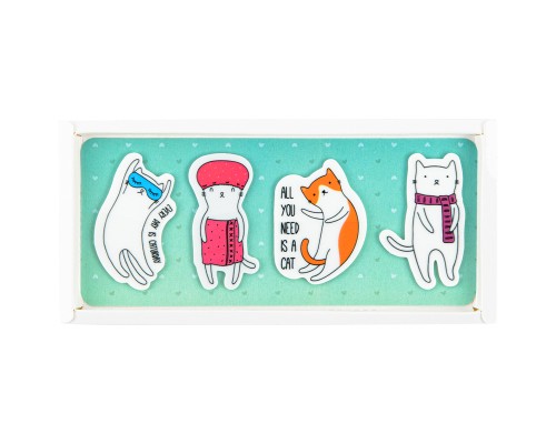 Закладки для книг Kite пластикові Cats 4x20 шт, 35х50 мм (K22-479-6)