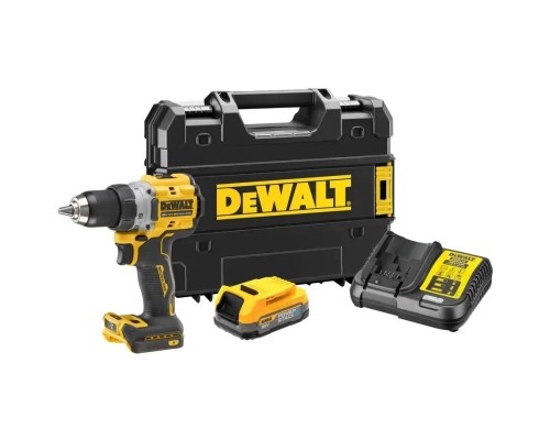 Шуруповерт DeWALT XR Li-Ion PowerStack 90 Нм, 18V 1x1.7Ah, кейс TSTAK (DCD800E1T)