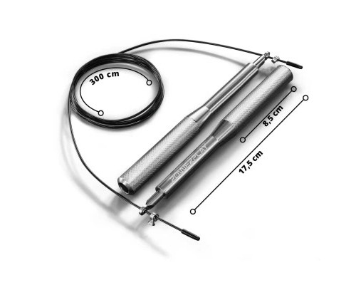 Скакалка PowerPlay 4207 швидкісна алюмінієва Срібна (PP_4207_Silver)
