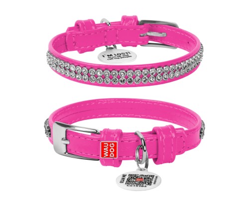 Нашийник для тварин WAUDOG Glamour з QR-паспортом 