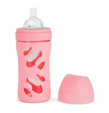 Пляшечка для годування Twistshake Pastel Pink 260 мл, скляна антикол. із силіконовою соскою (78582)