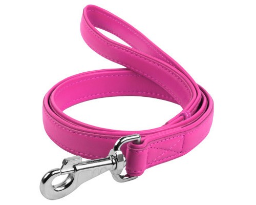 Повідок для собак WAUDOG Glamour шкіряний M-XXL рожевий (33767)