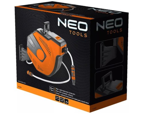 Шланг для поливу Neo Tools на автоматичній котушці, 20м+2м, 1/2
