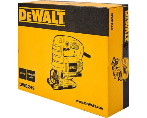 Електролобзик DeWALT 550 Вт, 500 - 3200 хід/хв, 2.4 кг (DWE249)