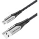 Дата кабель USB 2.0 AM to Micro 5P 0.25m 3.0A (18W) PVC Gray Aluminum Alloy Vention (COAHC)