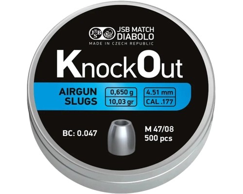 Пульки JSB KnockOut Slugs .177 MK3 4,51 мм 0,65 г (500 шт/уп) (546324-500)