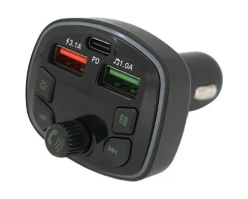 FM модулятор Voltronic Q7 з еквалайзером, 3.1A, PD18W, USB, TF (FM-Q7EQ) 