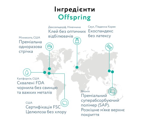 Підгузки Offspring Skye Розмір M 6-11 кг 42 шт (DP-OI-FAP-M42P-SKY)