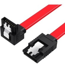 Кабель для передачі даних SATA 3.0 7pin F/F 0.5m L Red Vention (KDDRD)