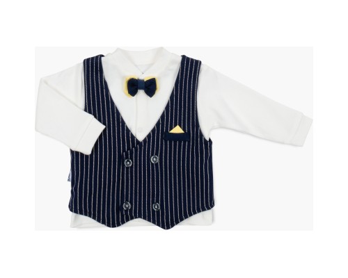 Набір дитячого одягу Miniworld з жилетом (14695-68B-blue)