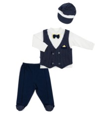Набір дитячого одягу Miniworld з жилетом (14695-68B-blue)
