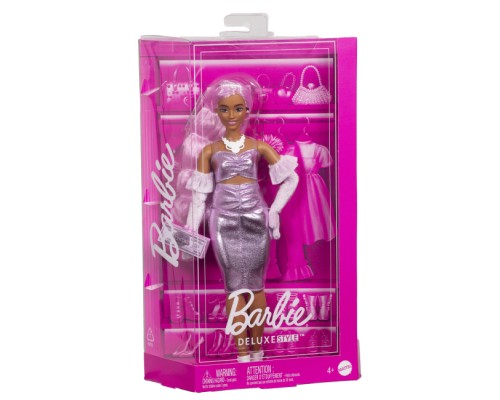 Лялька Barbie Deluxe style Barbiecore Модниця у сукні металік (HYV25)