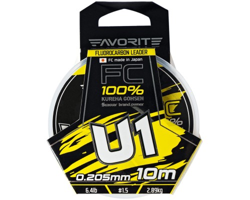 Флюорокарбон Favorite U1 FC 10m 1.5/0.205mm 6.4lb/2.89kg (1693.11.77)