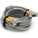 Кабель мультимедійний VGA M to VGA M 5.0m 1080P grey-yellow Merlion (YT-VGA(M)/(M)3+6GR-5m)