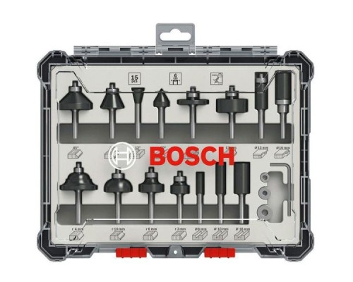 Набір фрез Bosch Professional комбінованих, 6мм, 15шт (2.607.017.471)