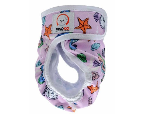 Підгузки для тварин MISOKO&CO багаторазові для собак-сук, з морськими кониками S 1 шт. рожеві (HAINMSK63937)