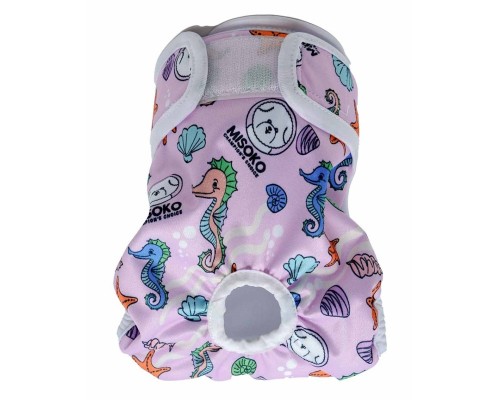 Підгузки для тварин MISOKO&CO багаторазові для собак-сук, з морськими кониками S 1 шт. рожеві (HAINMSK63937)