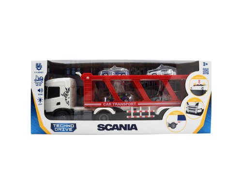 Спецтехніка TechnoDrive серії Large Truck – Автоперевізник Scania (4 машини, світло, звук) (6414KS)